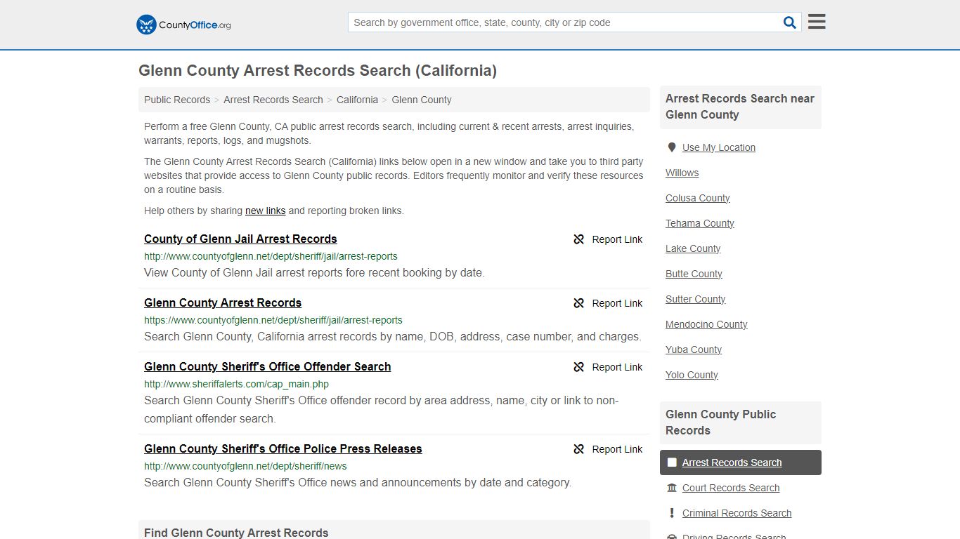 Arrest Records Search - Glenn County, CA (Arrests & Mugshots)